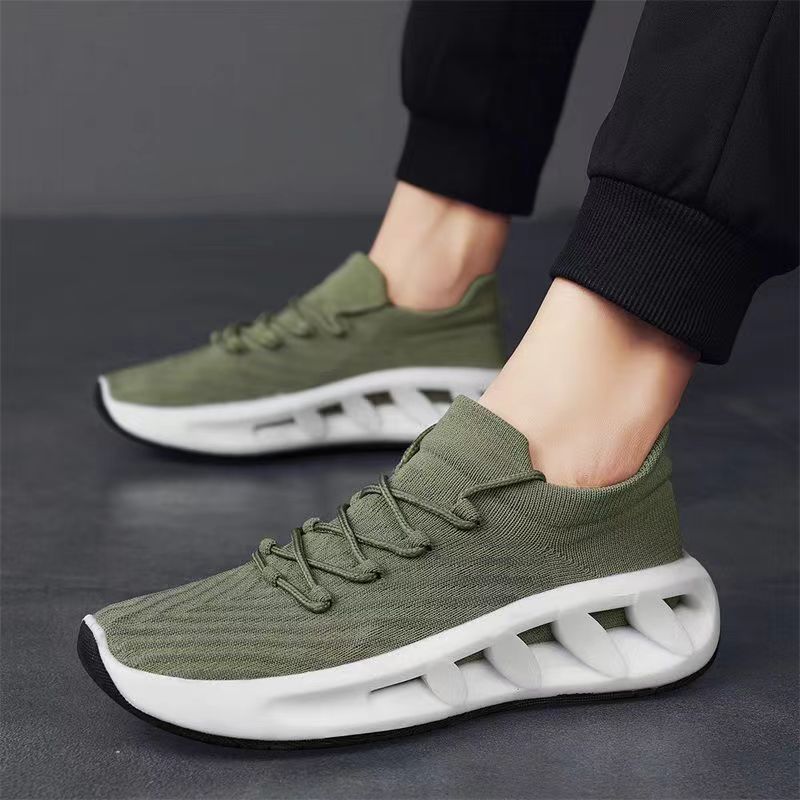 Men's Lightweight Athletic Running Walking Gym Shoes Casual Fashion Sneakers Tennis Walking Sneakers Knitted Mesh Breathable Sport Shoes for Male
