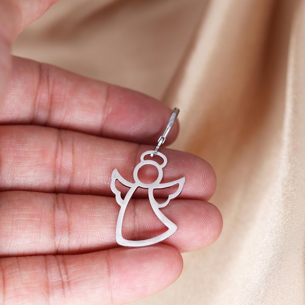 Kinitial Stainless Steel Unicorn Ankh Triangle Cross Snowflake Dandelion Mermaid Earrings For Women Trendy Piercing Jewelry