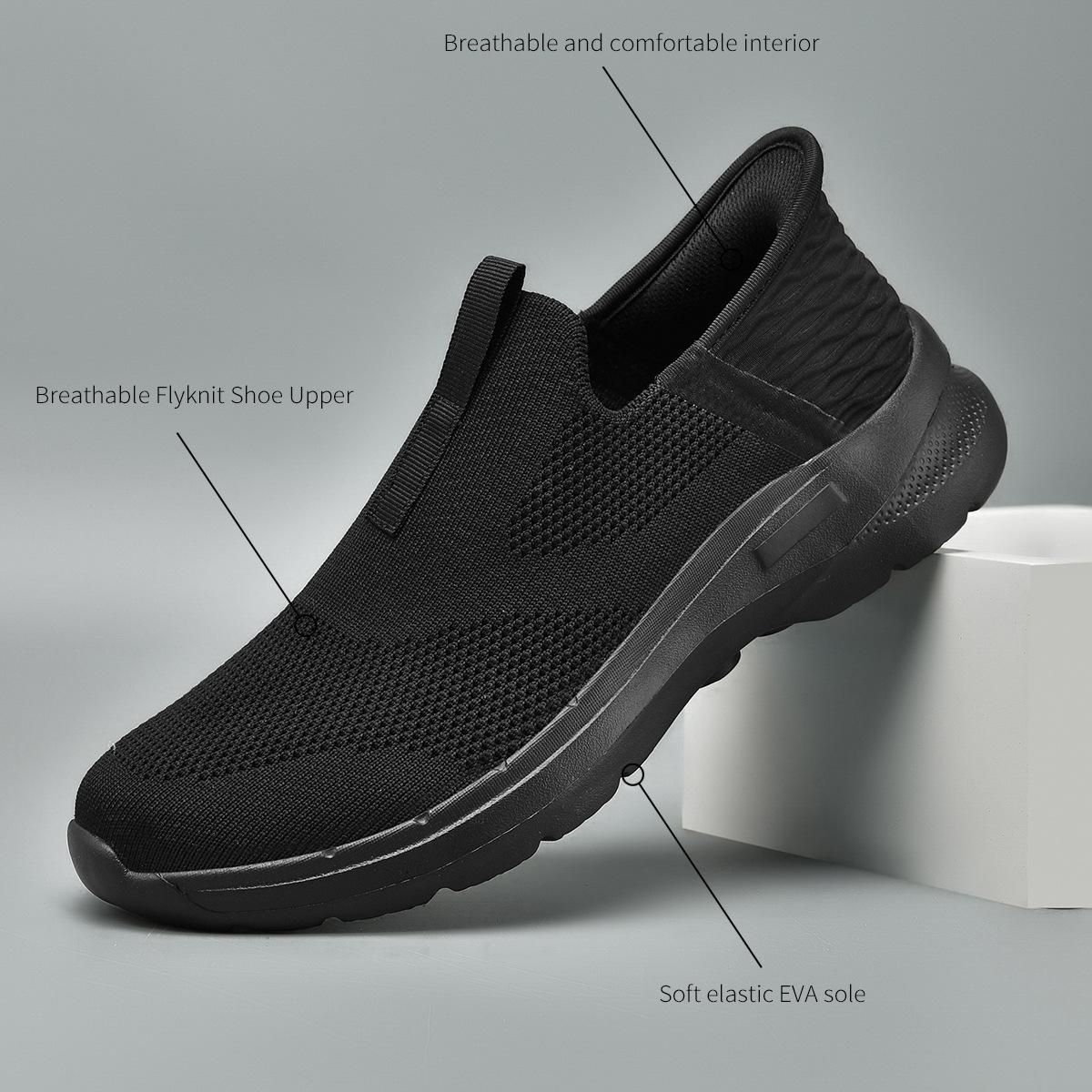 

Men Women Casual Sport Shoes Spring Summer Slip-on Loafers Unisex Fashion Sneaker 45 чорний