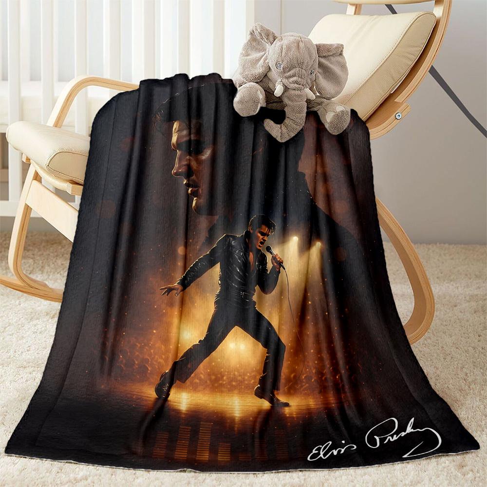 Elvis Presley Performance Blanket Soft & Cozy Perfect for Seaside Office Livingroom All-Season Use Digital Print Perfect Gift for Relatives and Friend