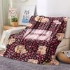 Custom Name,Kawaii Animal Pattern Art Printed Flannel Blanket, soft throw for bedroom sofa, washable,fan merchandise, great gift.chl