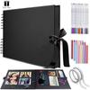 Photo Album, Handmade Album, Comes with 12 Metallic Markers, DIY Memory Album, 80 Pages of A4 Craft Paper, Size 12.6x8.1 Inches