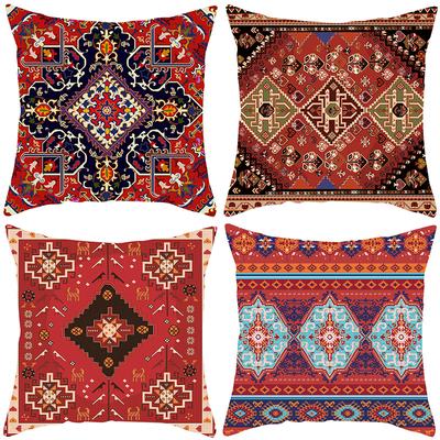 Retro Pattern Türkiye Persian Carpet Pattern Linen Pillowcase Home Decorative Pillow Cushion Pillowcase