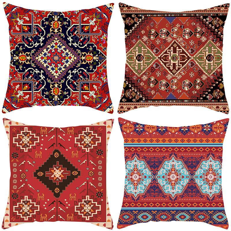 Retro Pattern Türkiye Persian Carpet Pattern Linen Pillowcase Home Decorative Pillow Cushion Pillowcase