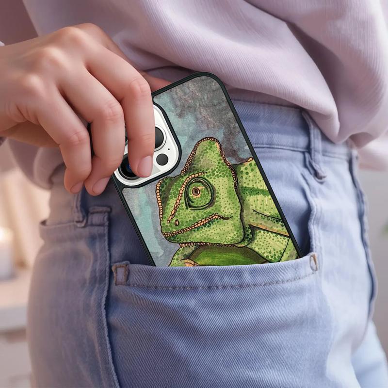 animal Chameleon Phone Case For iPhone 17 Air 15 16e 14 13 Pro Max Coque 12 11 Pro Max PLUS cover