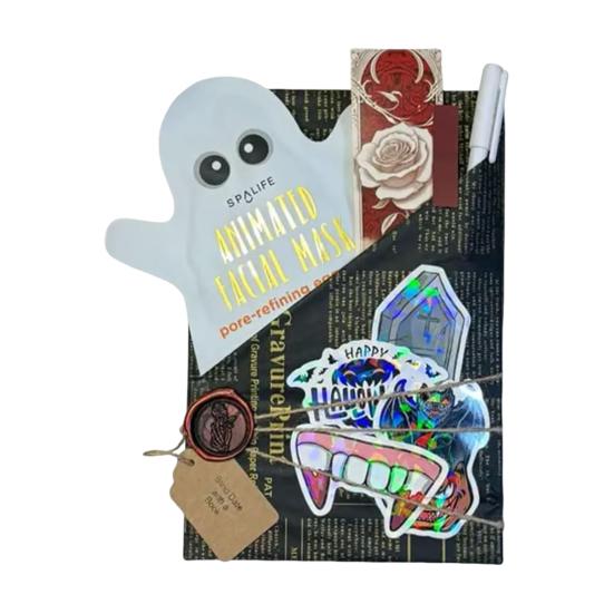 Halloween Blind Date Book Package Mysteriously Wrapped Gothic Horror Spooky Themed Packaging Paper And Sticker Kit for Book Lovers