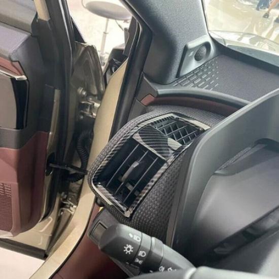 For Toyota bZ4X 2023-24 Carbon Fiber Look Front Side Air Outlet Vent Cover Trim<