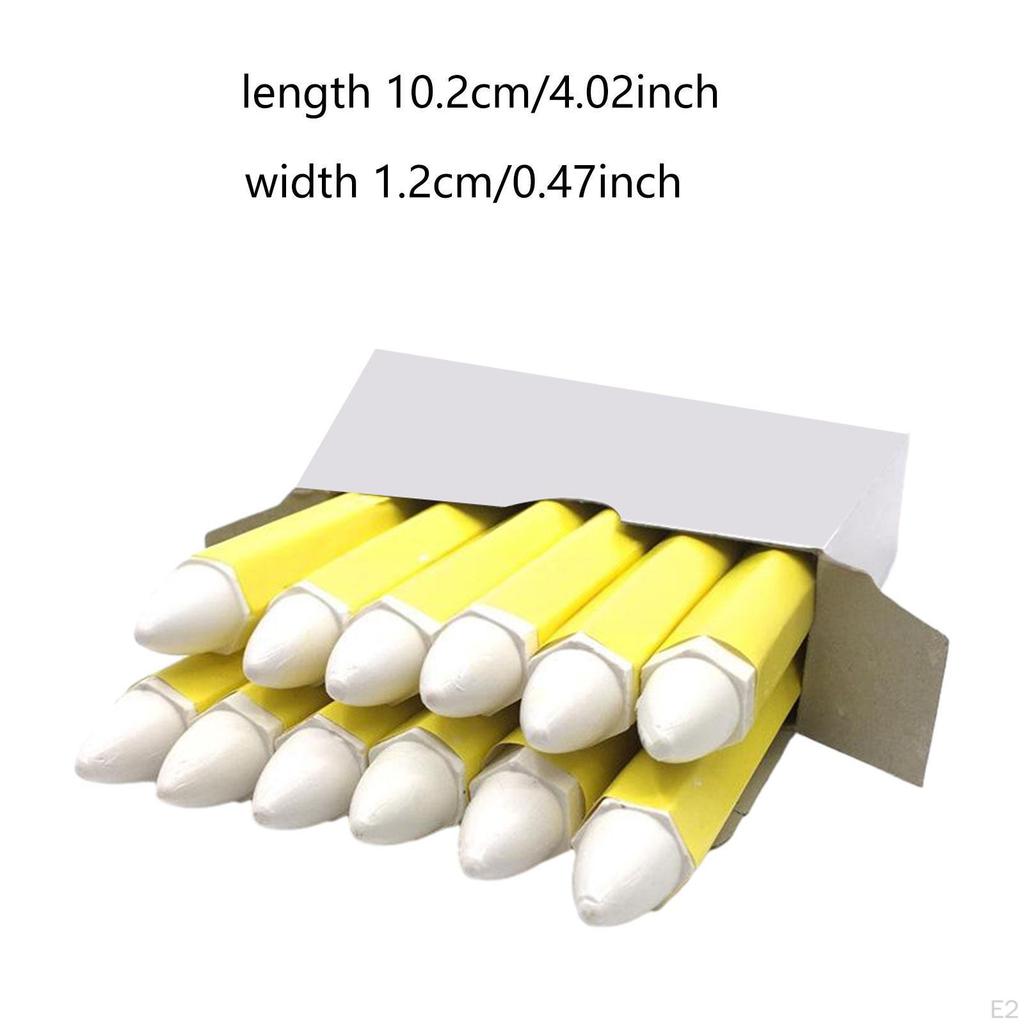 12Pcs White Tire Marker Marking Crayon Portable Marks Damage On Wet and Dry Tires for Mechanics