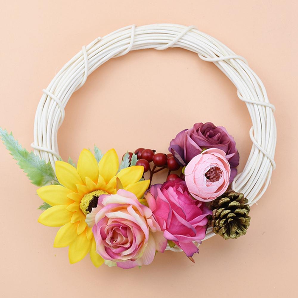 1/3pcs Artificial Rattan Frame Home Room Wedding Christmas Halloween Outdoor Decor DIY Gift Bride Wreath Wall Hanging Accessory