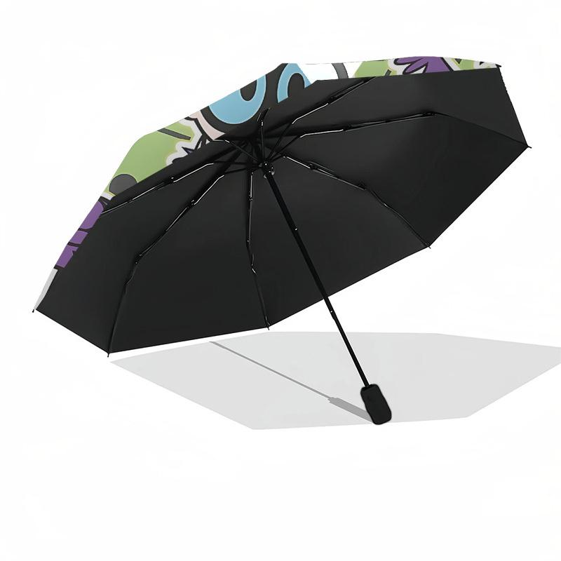 1pc Dexter's Laboratory Automatic Folding Umbrella - Compact 8-Rib Design, Durable Plastic & Iron, Lightweight for Outdoor Daily Use, a0929227
