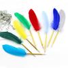 Retro Style Feather Quill Ballpoint Pen Wedding Gift Office School Supplies Kawaii Student Present Gift
