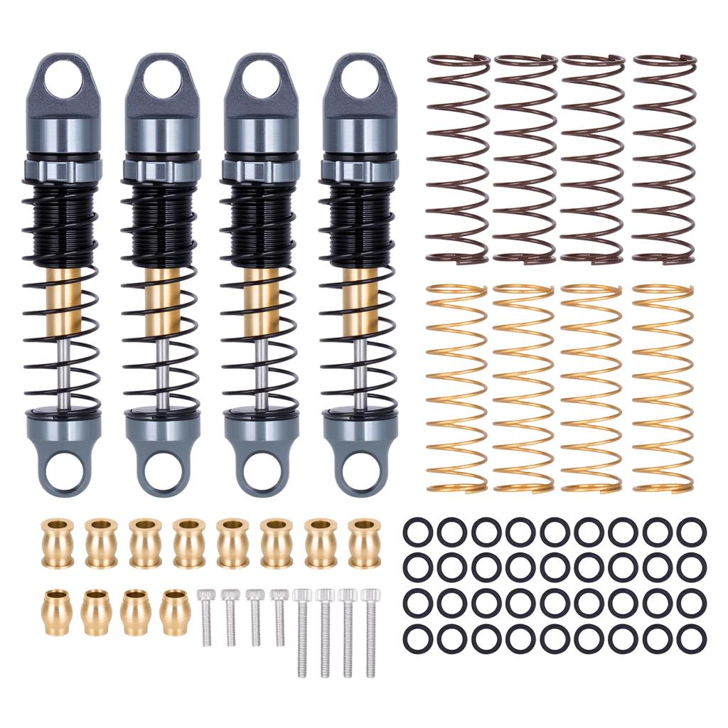 Axial SCX30 Aluminum Shock Absorber Set, 28.5mm with 3 Spring Rates, Full Car Kit for Performance Upgrade