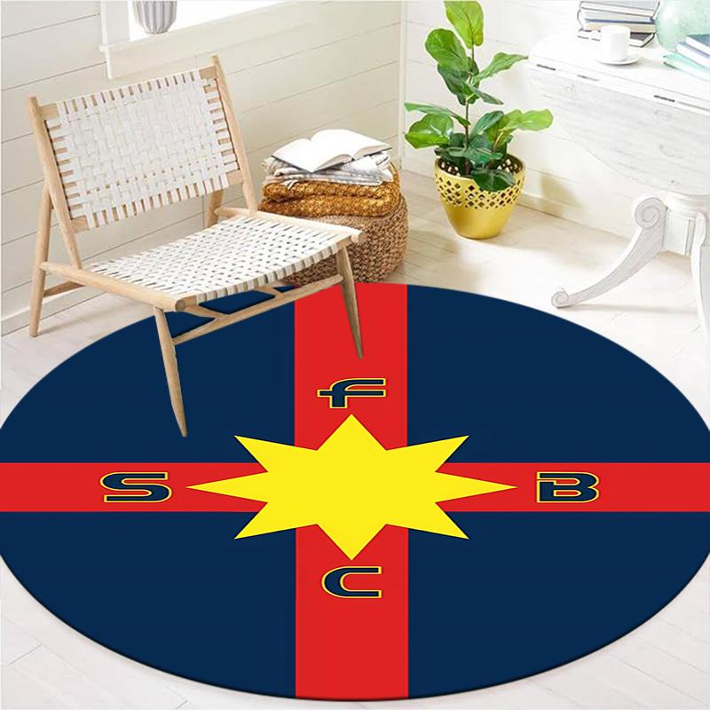 Tappeto Rotondo FCSB, Tappeto per Soggiorno Camera da Letto Divano Sala Giochi Decorazione, Tappetino Antiscivolo