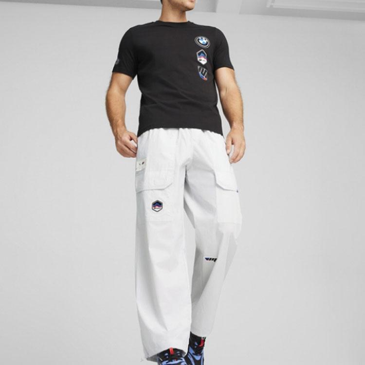 Puma BMW M Motorsport Garage Crew Grafisk T-skjorte Komfortabel Casual Sport Kort Erm Herre Topper Svart 625575-01