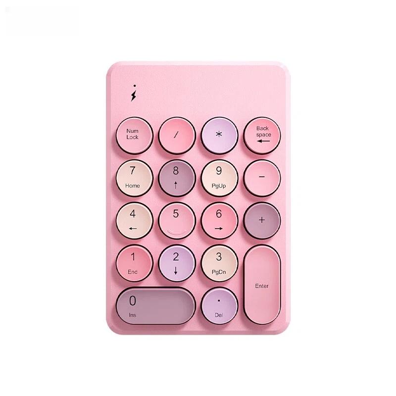 

Wireless Digital Mini Keyboard, Financial Accounting Office, Retro Round Cap, External Laptop Desktop Universal Keyboard, Pink, 18 Keys рожевий