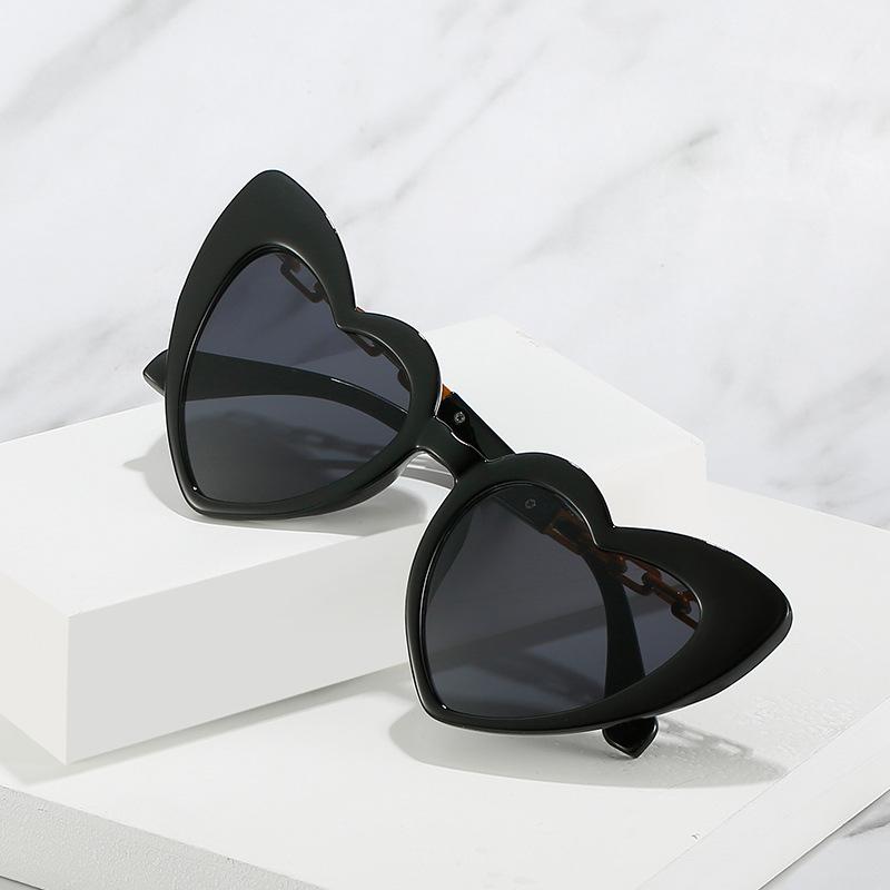 Chain Sunglasses, Cute Peach Heart Glasses, Personalized Heart Sunglasses.