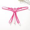 Sexy Panties Women's Hollow Embroidery Sexy Thong Pearl Massage Crotch Panties Ladies Thong