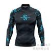 Mens Rash Guard Long Sleeve UPF 50 Sun Protection Swim Shirt Snorkeling Diving Surfing Water Sports