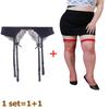 2Pcs Women'S Adjustable Non-Slip Stockings High Waist Garter Belt Plus Size Sock Set Lace Mesh Suspender One-Piece Pantyhose Xxl