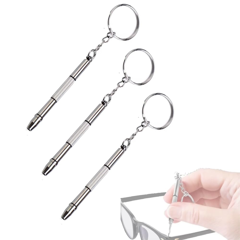 ZJYCLY Eyeglass Screwdriver Set Precision Screwdriver for Mini Flathead Small Screwdriver for Eyeglass Screw Repair for and Smartphones 4-in-1 (3