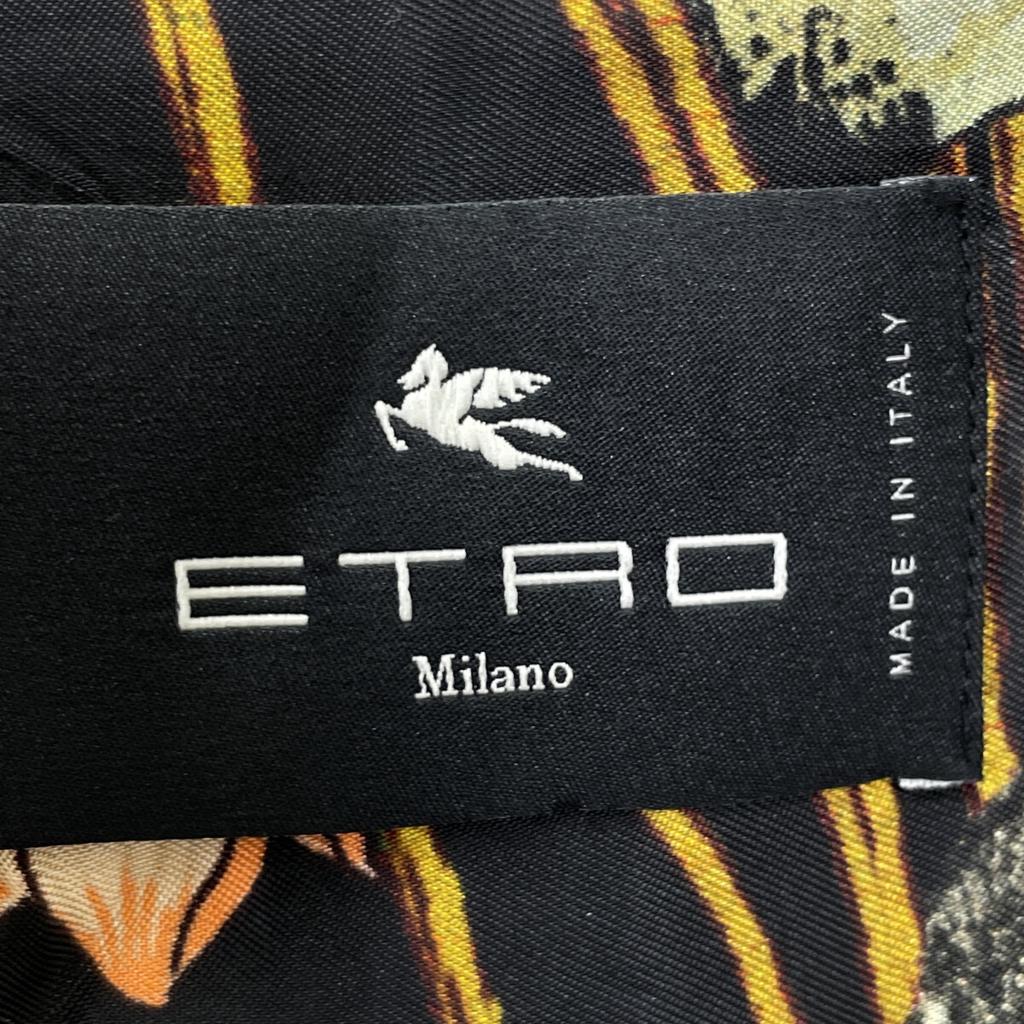 ETRO Black 2B tailored jacket with botanical tiger lining Jacket 60 blackUsed