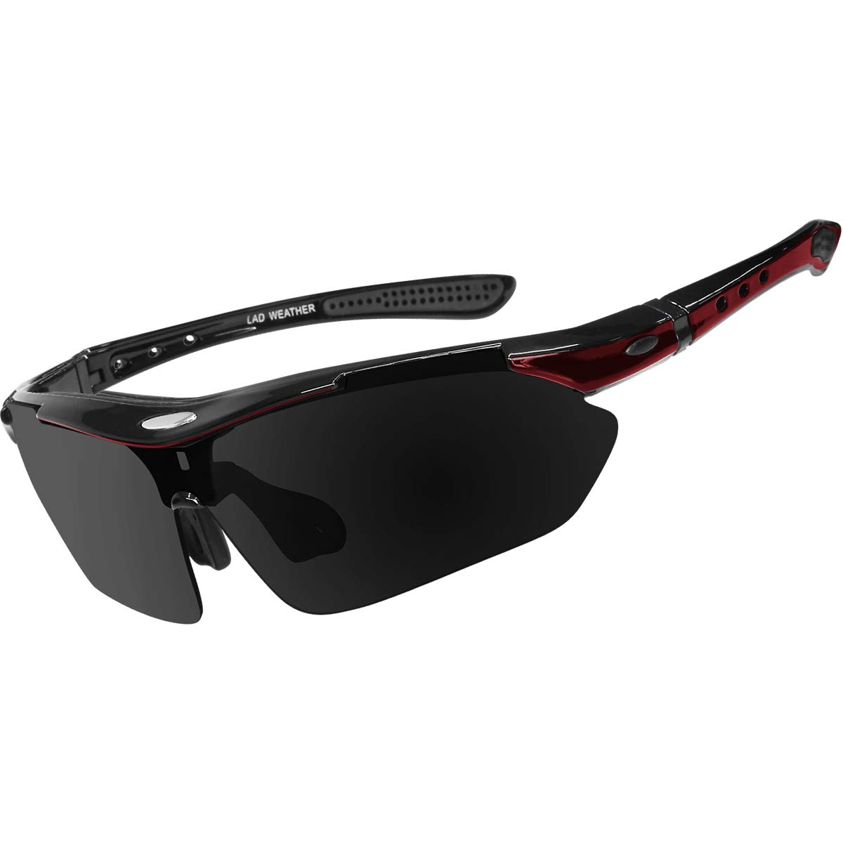 

Radweather Men s 12-Piece Polarized Sunglasses Set with Non-Slip, Shock-Absorbing, Sweat-Resistant Neck Strap (Red)