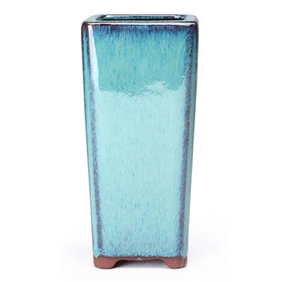 Artystyczna ceramiczna doniczka ręcznie wykonana, gruba, wysoka waza z otworem drenażowym, kwadratowa, wschodnia ozdoba do wnętrz i na zewnątrz WWO66
