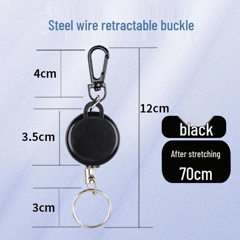 Автоматический выдвижной стальной тросик Yuzun для рыбалки и альпинизма, брелок с противопотерейным ручным шнурком