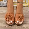 New Style Wedge Heel Thick-soled Fish-mouth One-line Shoes, Women's Shoes, Hollowed-out Beach Flip-flops