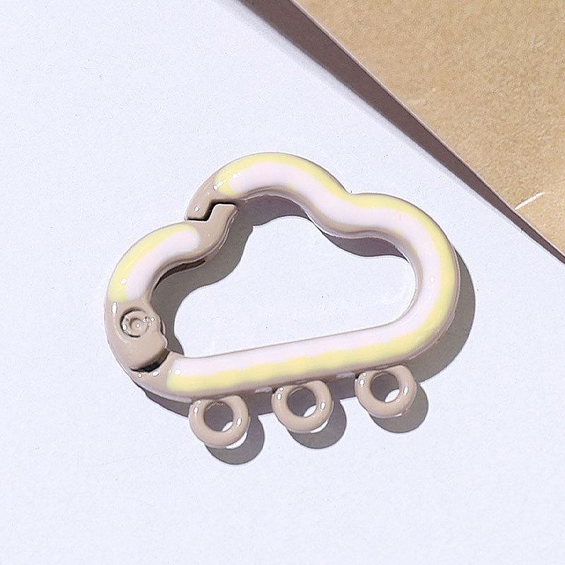 Colorful Cloud Spring Buckle Pendant Keyring - DIY Jewelry Accessory