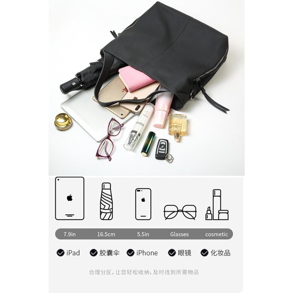 Leather Tote Bag Women's 2025 New Fashion Large-capacity Handbag First Layer Cowhide Women's Messenger Bag Shoulder Bag