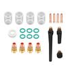 22Pcs TIG Welding Accessories Stubby Gas Lens #10 Glass Cup Kit For WP-17/18/26