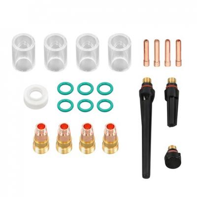 Kit 22 Bucăți Accesorii Sudură TIG Lentilă de Gaz Scurtă Cupă de Sticlă #10 Pentru WP-17/18/26