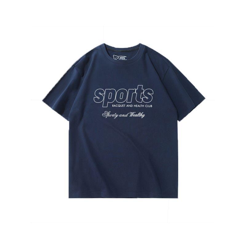 Women's Short-Sleeved T-shirt with Shoulder New Arrival Loose Leisure All-Matching Summer Sports Pure Cotton American Fashion Tennis Half Sleeve