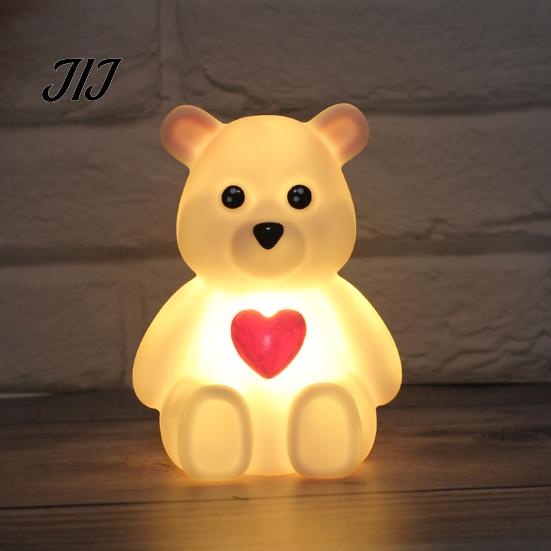 Soft Nursery Lamp for Baby Cute Animal Night Light Kids, Rabbit Bear Deer Cat Dog Room Lighting Sleeping Shape LED Bedside Lamp, Glow Sleep Decorative