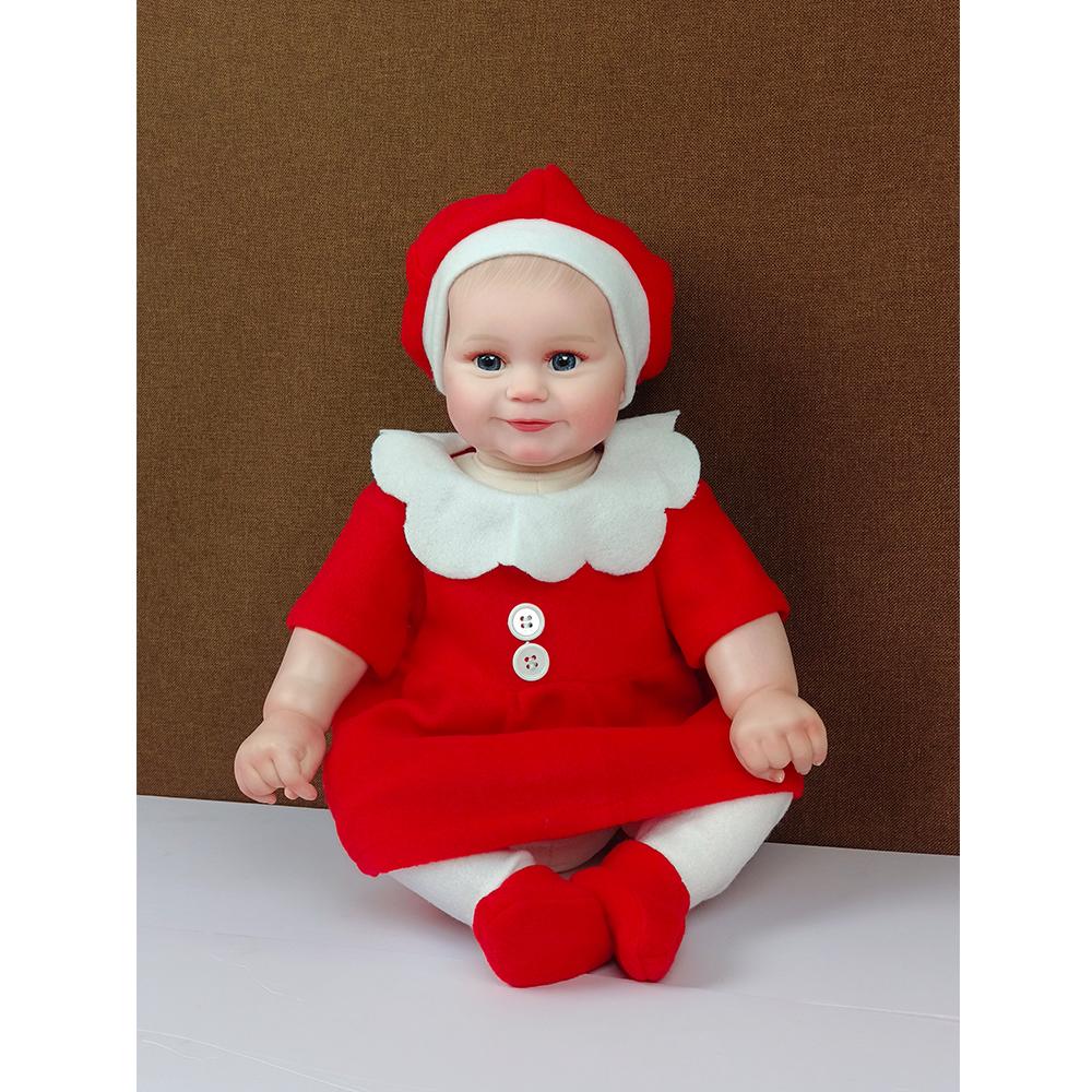 Smile Reborn Doll, Cloth Body Soft Dolls For Christmas Decoration Lovely Toy For Baby