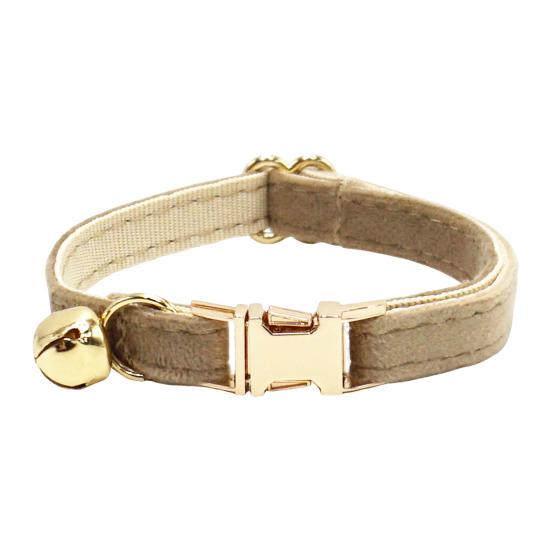 Cat Collar Velvet Solid Color Pet Chocker Necklace with Bell Adjustable Neck Collar for Cat Kitten Puppy Small Dogs