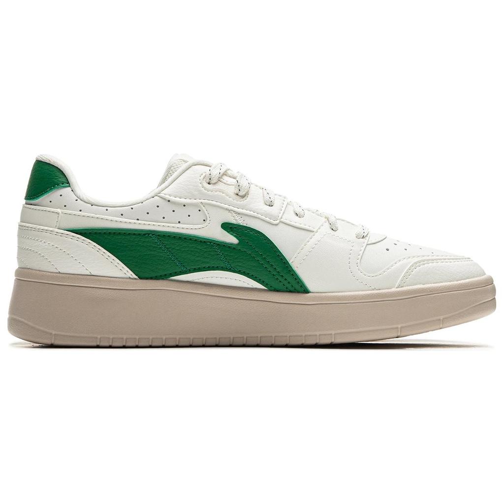 New LiNing Acer Truncatum Cushioning, Slip Resistant, And Abrasion Resistant Low Top Skateboard Shoes Men's White Green AGCU515-3