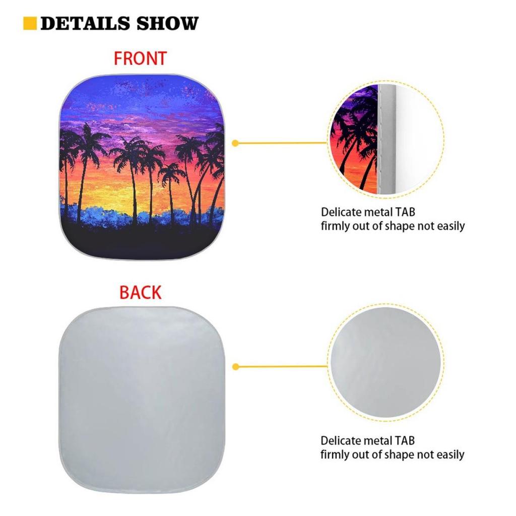 2-Piece Car Sunshade - Coconut Grove Design for Summer Heat Insulation