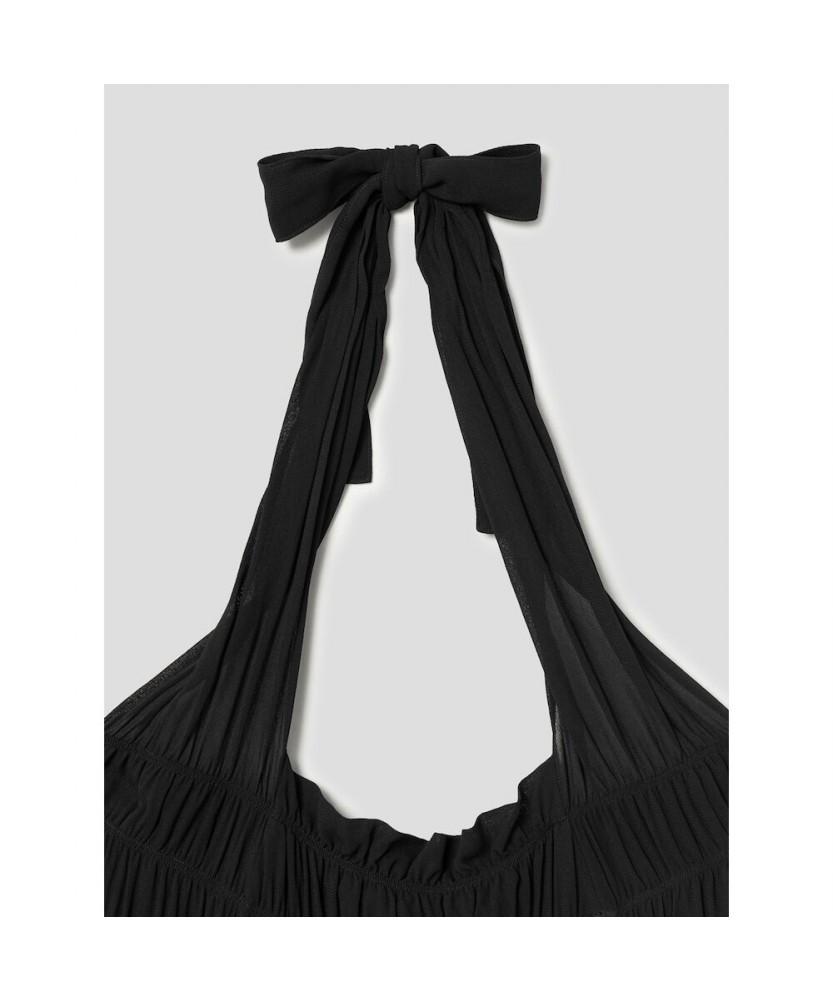 Anggae Halter Neck Long Dress Black