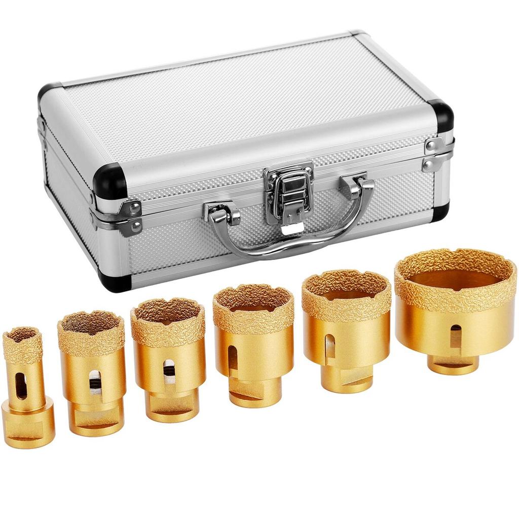 Diamond Holesaw Set 6 PCS Diamond Drill Bits Set with 20mm-68mm Diamond Drill Bits for Ceramic Tile Marble