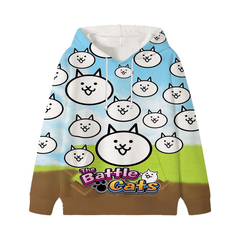 

The Battle Cats Дитячі толстовки Дитячий пуловер Повсякденний одяг Дитяча дівчинка Хлопчик Мультфільм Kawaii Топи Світшоти 130 різнокольоровий