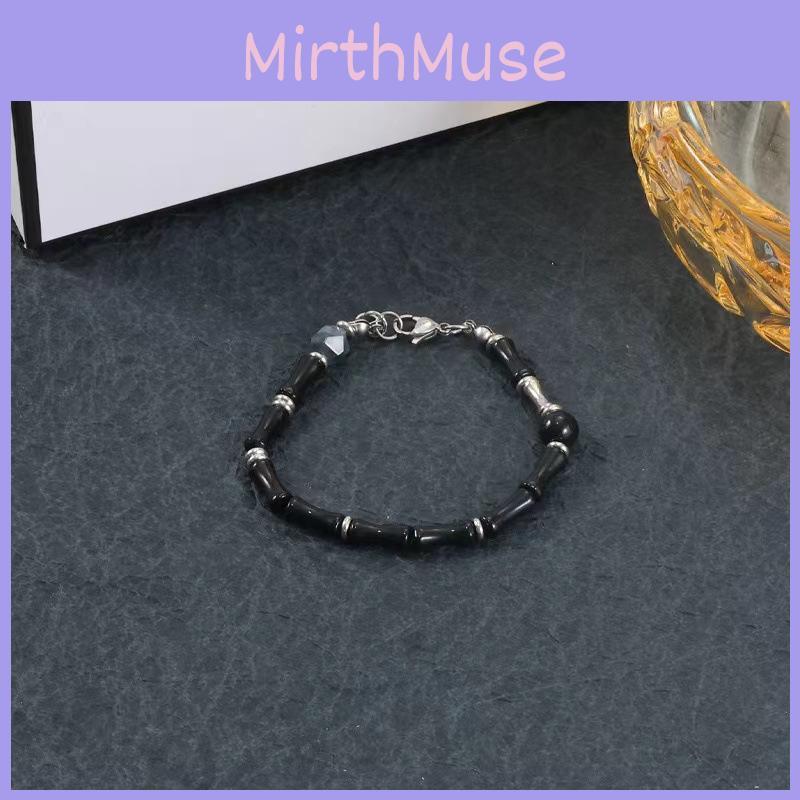 Personalized Black Bamboo Bracelet Trendy Titanium Steel Hand Chain For Couples