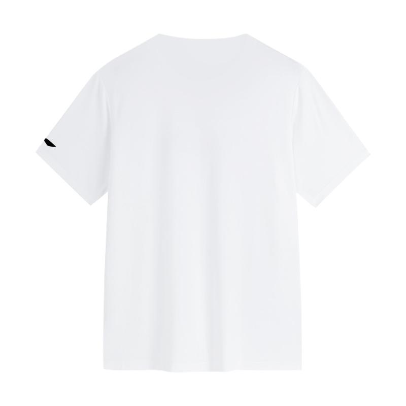 Li Ning Sports Lifestyle Series Solid Color Breathable Versatile Casual Short Sleeve T-Shirt Unisex T-Shirts White ATSU877-1