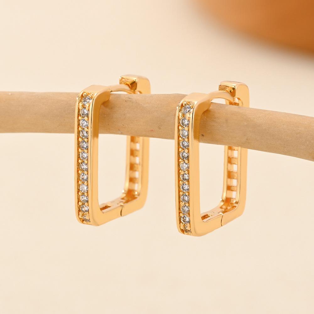Gold Multi-Style Zircon Hoop Earrings for Women
