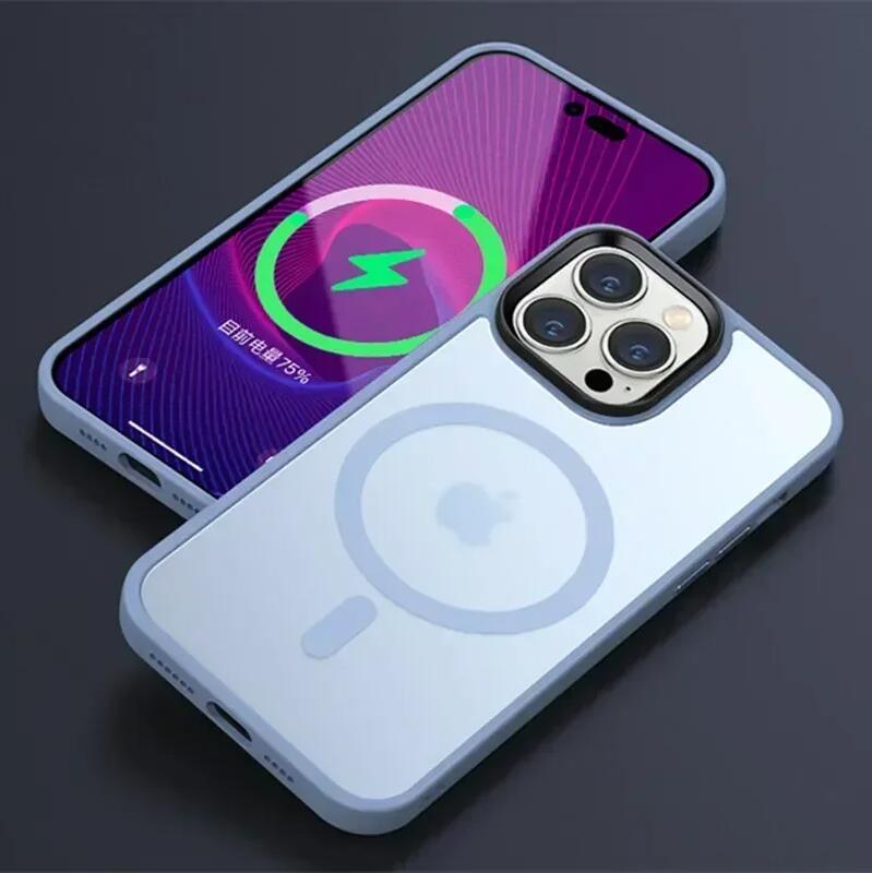 Luxury Matte For Magsafe Case For iPhone 16 15 13 12 11 14 Pro Max 16 Plus Magnetic Wireless Charge Translucent Shockproof Cover