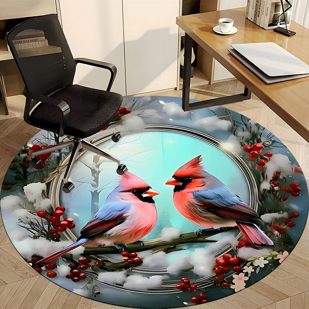 1pc Cardinals Winter Carpet for Office, Non-slip, Soft and Durable Office Rug, Perfect for Office Yy260128029