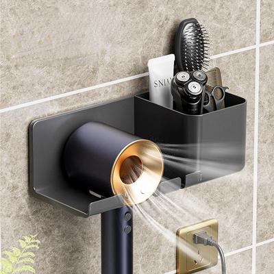 Hair Dryer Bracket Comb Storage Salon Accessories Wall-mounted Hole-free Hair Dryer Shelf Barber Equipment Hair Styling Tools