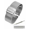 Calme Milanese Stainless Steel Mesh Strap Watch Bracelet with Polished Straight Link and Sliding Buckle, 18mm To 24mm (18mm, Silver)
