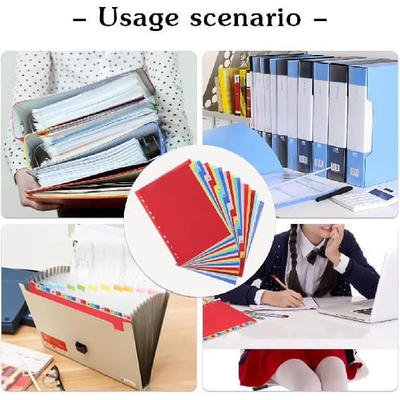 21 Tab A-Z Binder Dividers, 3 Ring Plastic Binder Dividers with Tabs Multicolor Alphabet Dividers for 2/3/4/11 Ring Binders, Letter Size (8.2×11.6